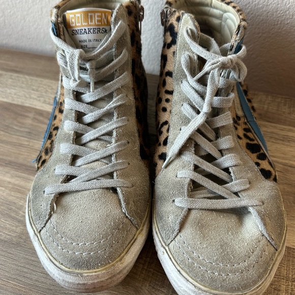 Golden goose leopard blue stripe sneaker! Only worn a few times! - Picture 6 of 9